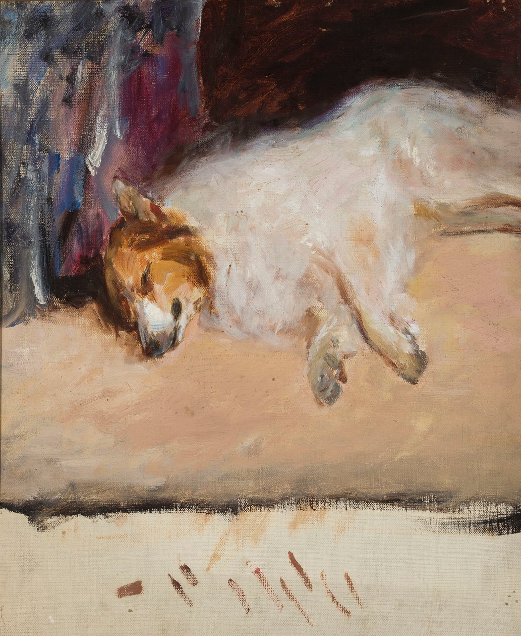 Studie eines schlafenden Hundes für "Porträt des Fürsten Golicyn" von Jan Ciągliński