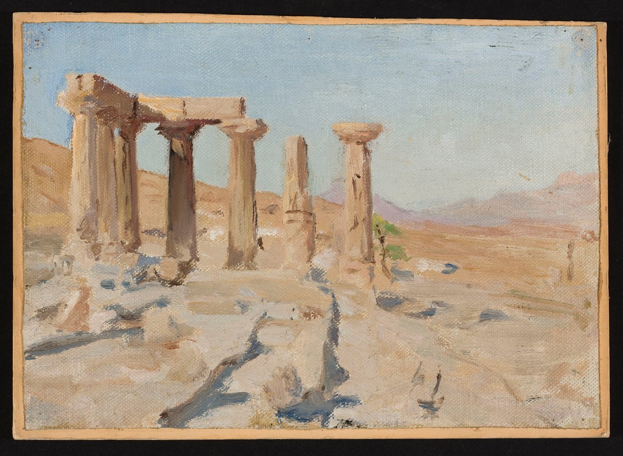 Tempel des Apollon und Parnass in Korinth. Aus der Reise nach Griechenland von Jan Ciągliński