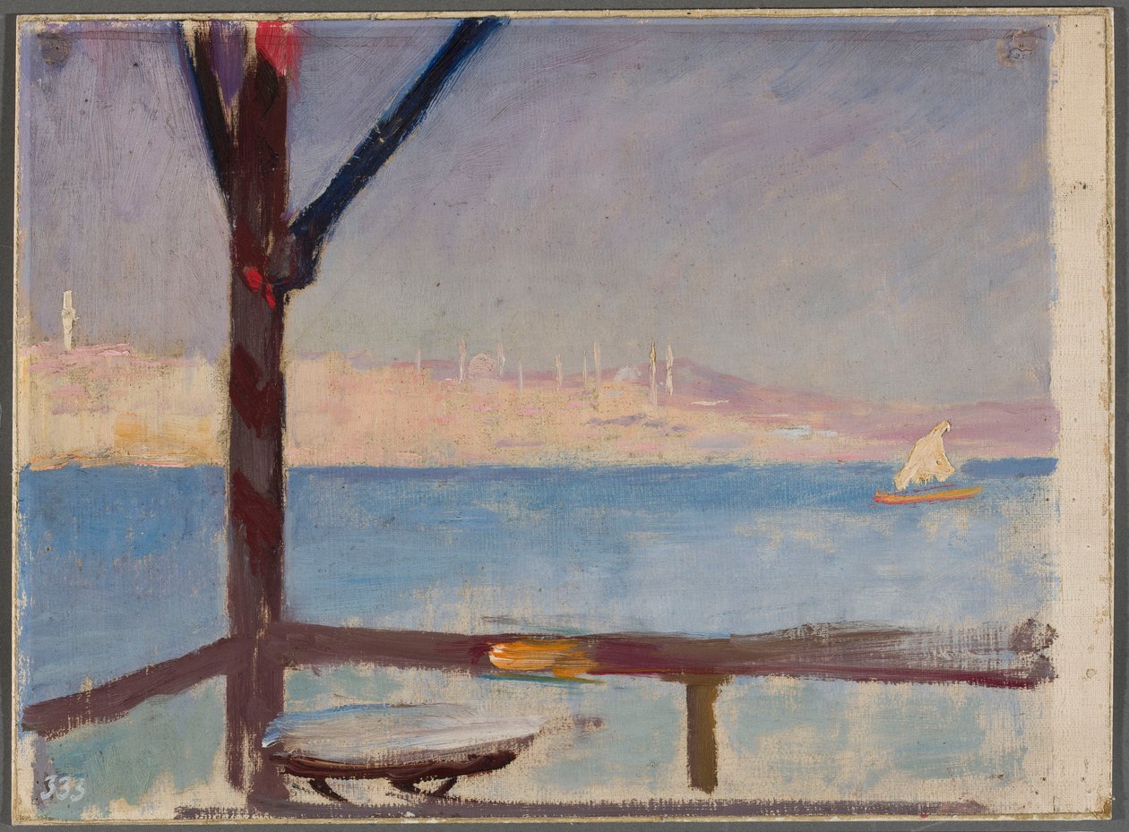 Ansicht von Konstantinopel vom Schiff aus. Aus der Reise nach Konstantinopel von Jan Ciągliński