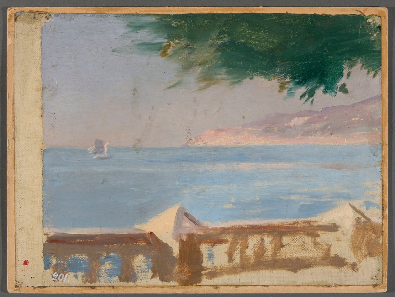 Blick auf das Meer von der Villa Bachczi-Dere in Jalta. Aus der Reise auf die Krim von Jan Ciągliński