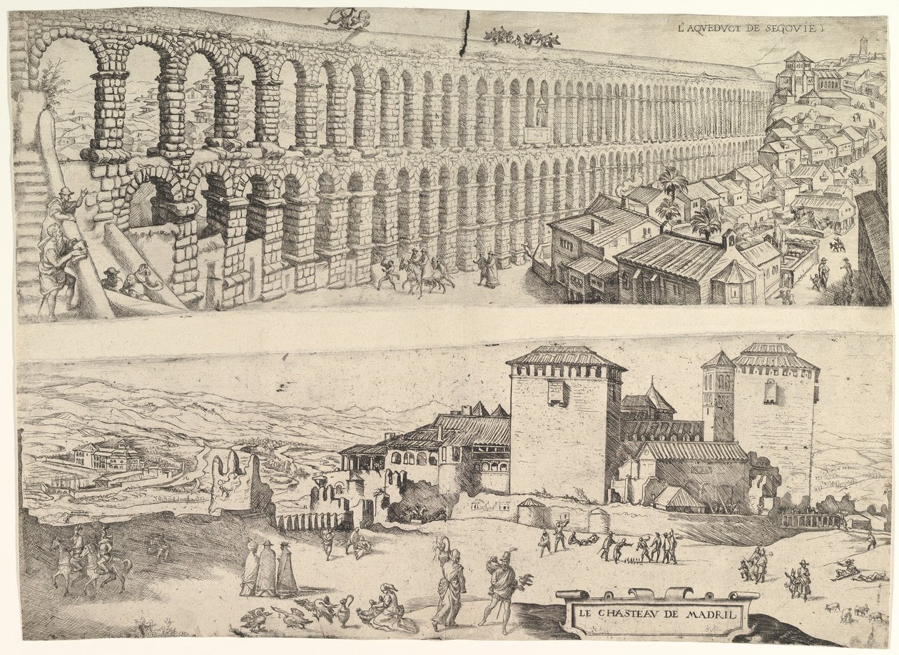Das Aquädukt von Segovia und das Schloss von Madrid, 1500-1599 von Jan Cornelisz Vermeyen