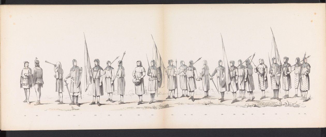 Maskerade der Leidener Studenten, 1865 (Tafel 13) von Jan Daniël Cornelis Carel Willem baron de Constant Rebecque