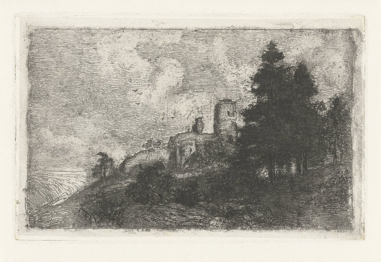 Hügellandschaft mit Ruine von Jan Frederik van Deventer