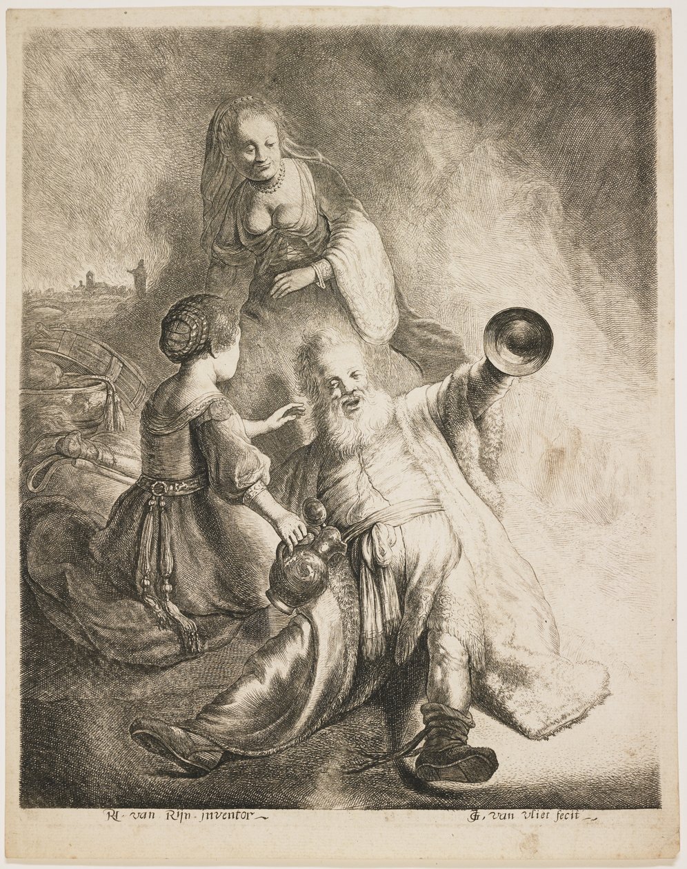 Lot und seine Töchter, 1631 von Jan Georg van Vliet