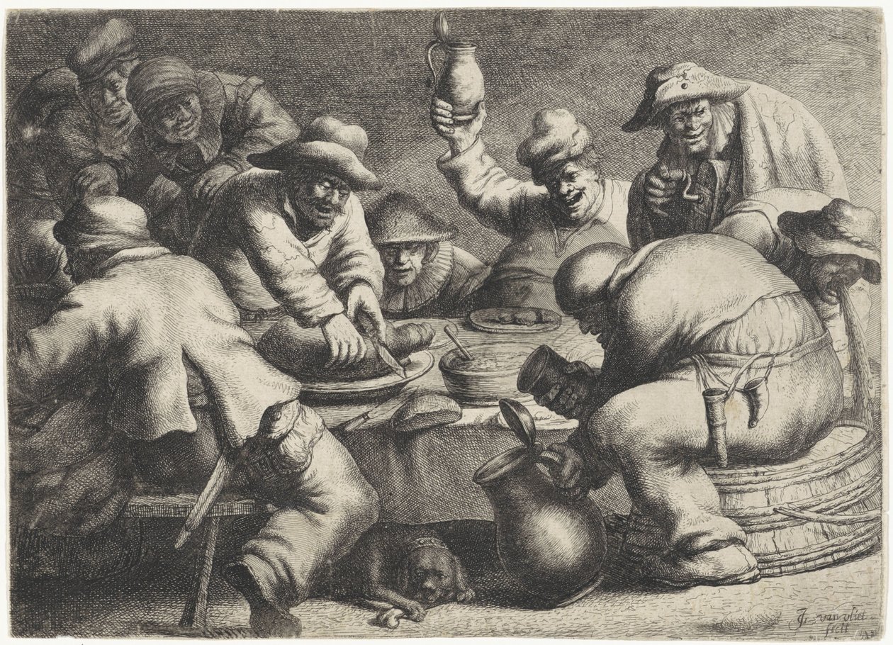Bauernmahlzeit von Jan Gillisz. van Vliet