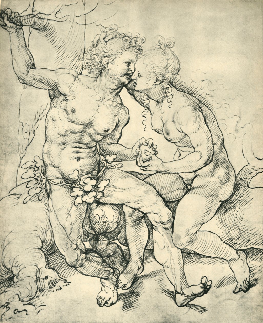 Adam und Eva, 1520-1525, 1943 von Jan Gossaert
