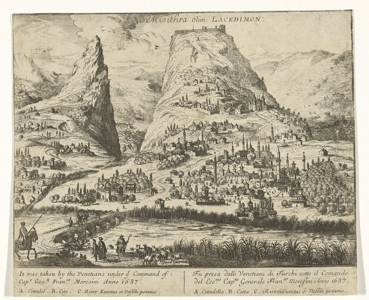 Ansicht von Misithra von Jan Griffier (I)
