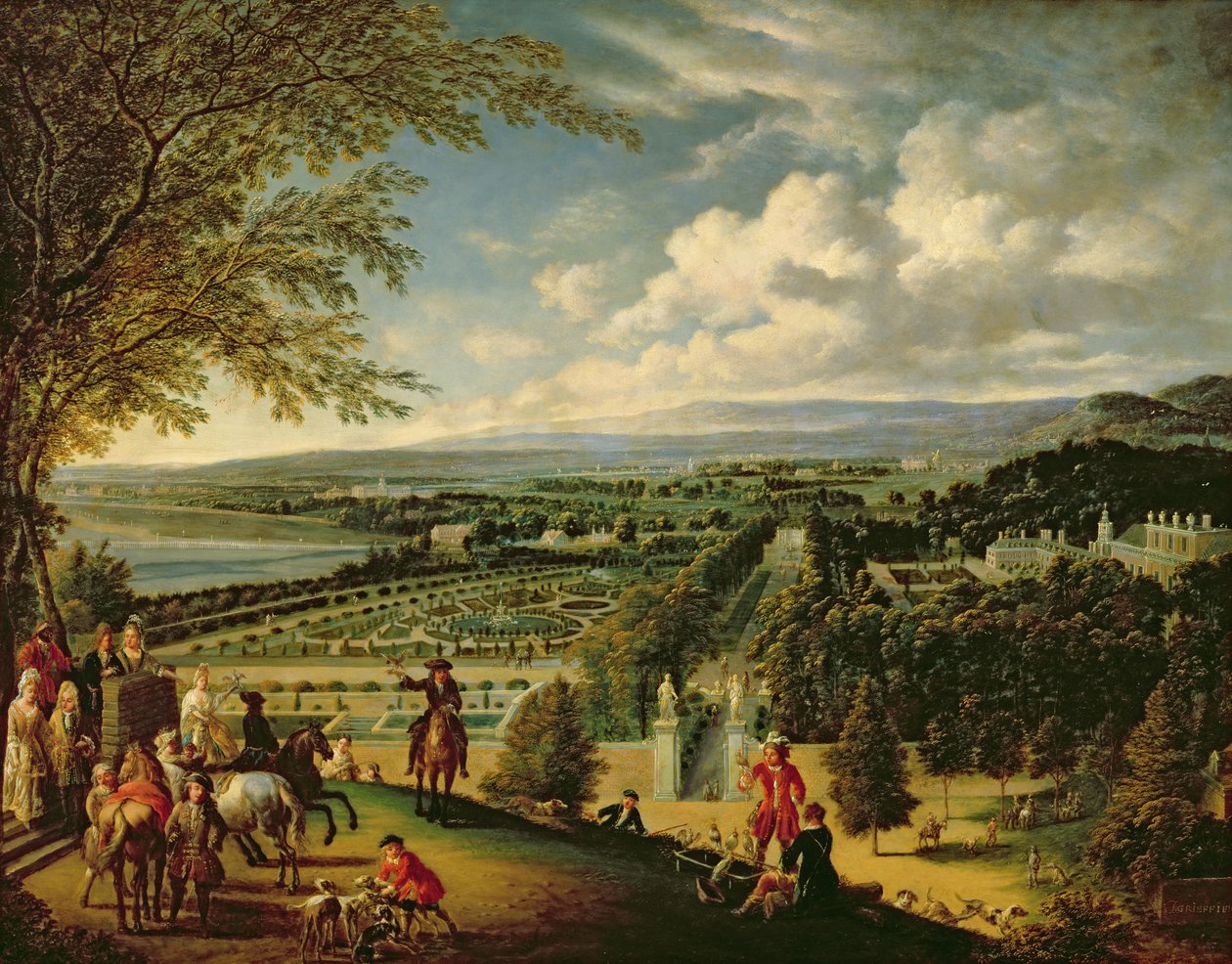 Aufbruch zur Jagd am Stadtrand von London von Jan Griffier