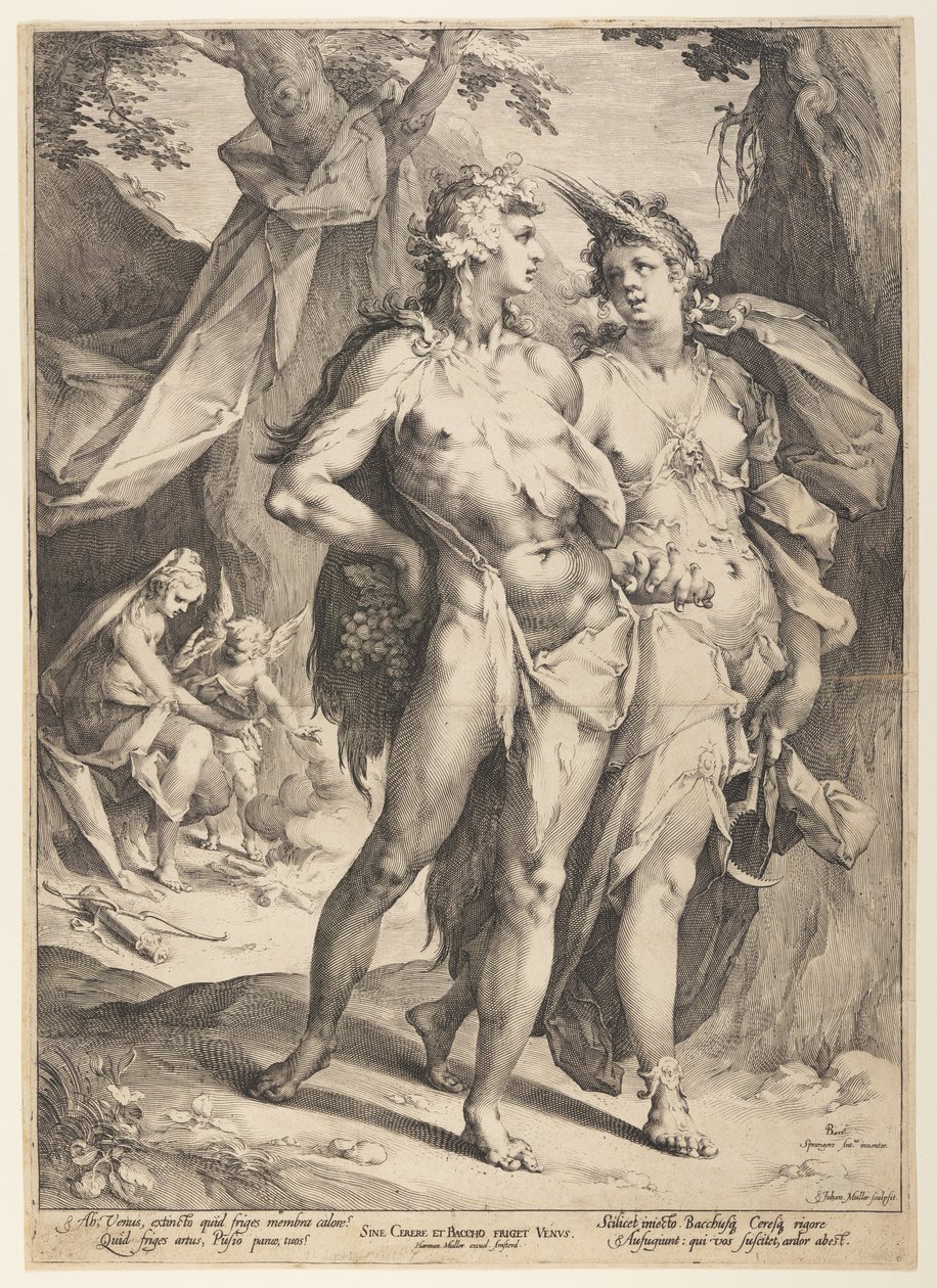 Bacchus und Ceres verlassen Venus (Sine Cerere et Baccho Friget Venus) von Jan Harmensz. Muller