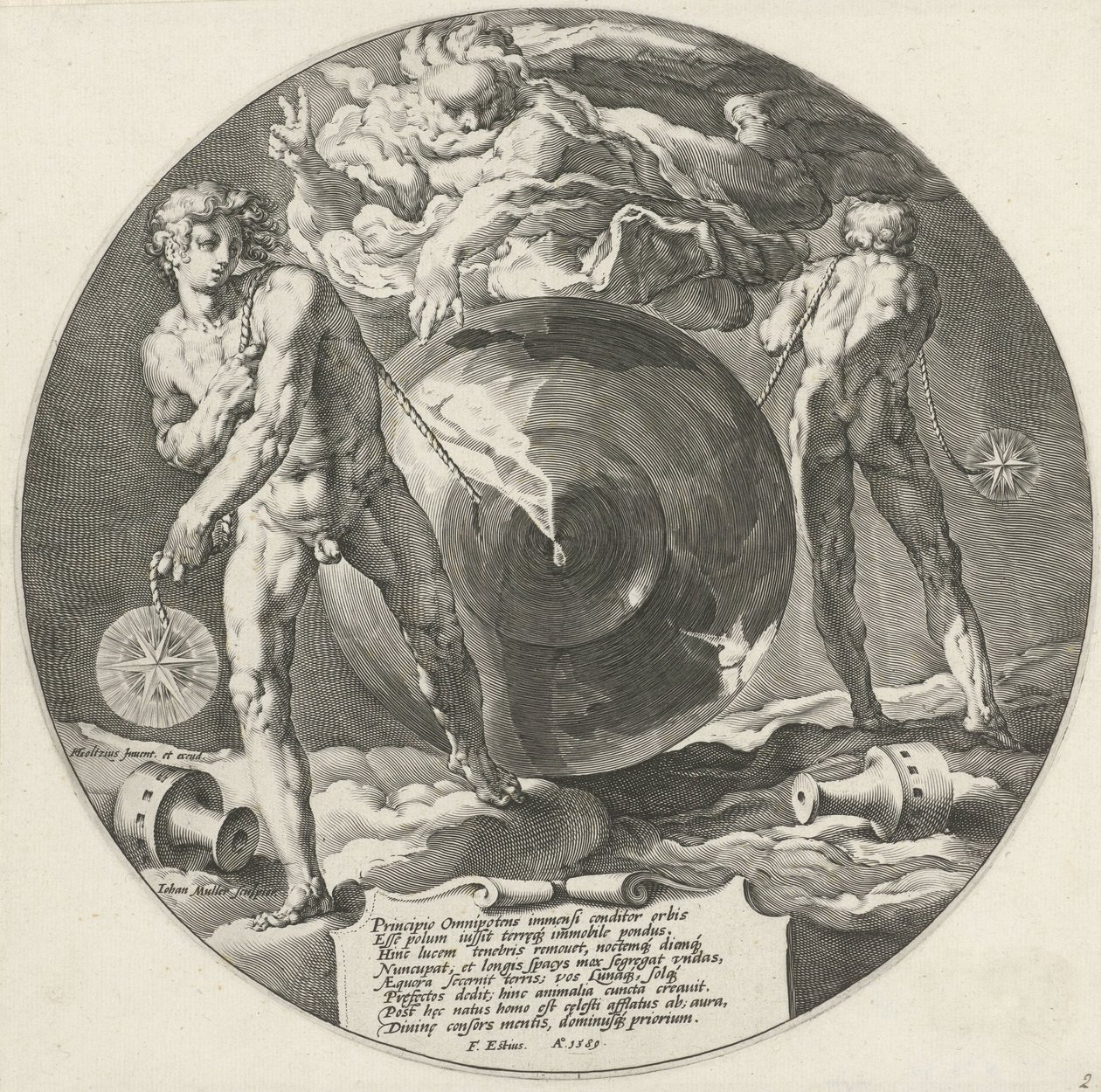 Gottes Geist schwebt über dem Wasser von Jan Harmensz. Muller