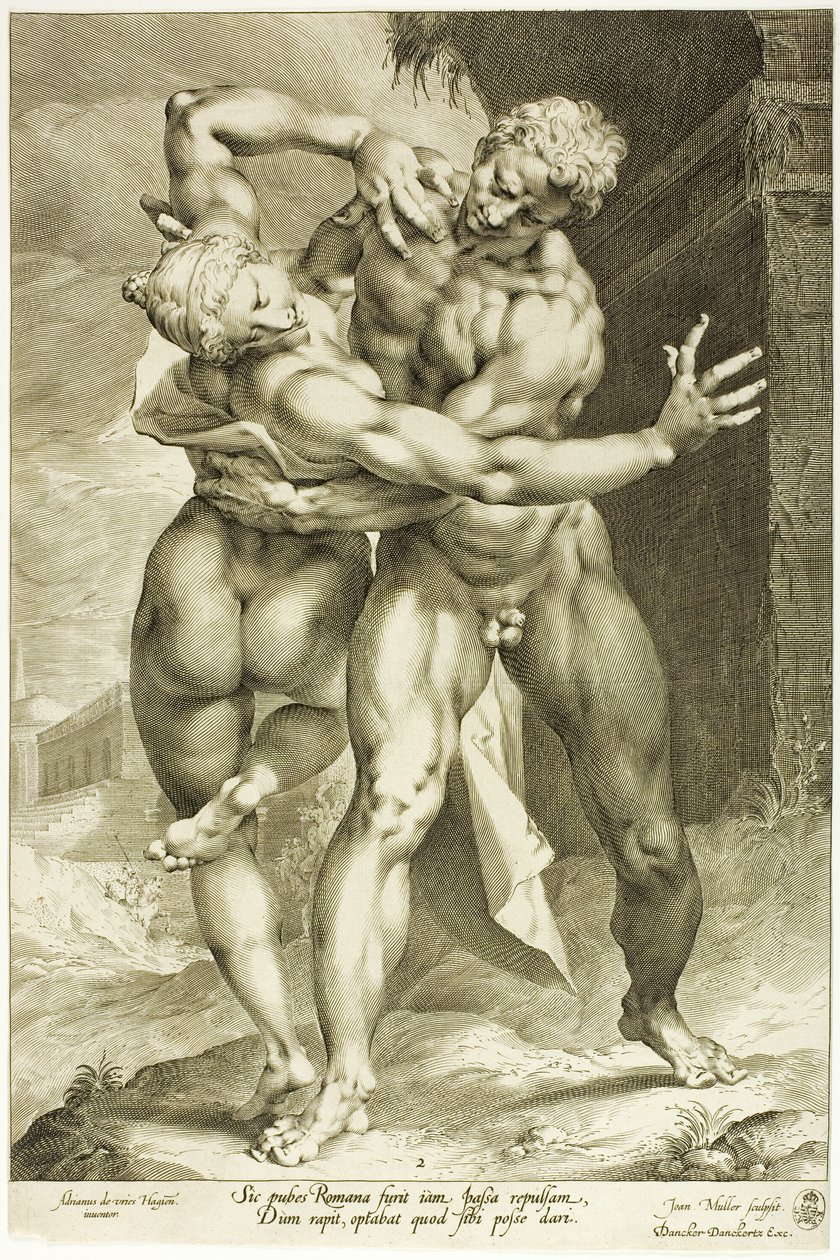 Die Entführung einer Sabinerin, Frontalansicht von Jan Harmensz. Muller