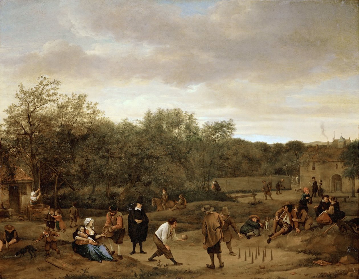 Bauern beim Kegeln von Jan Havicksz. Steen