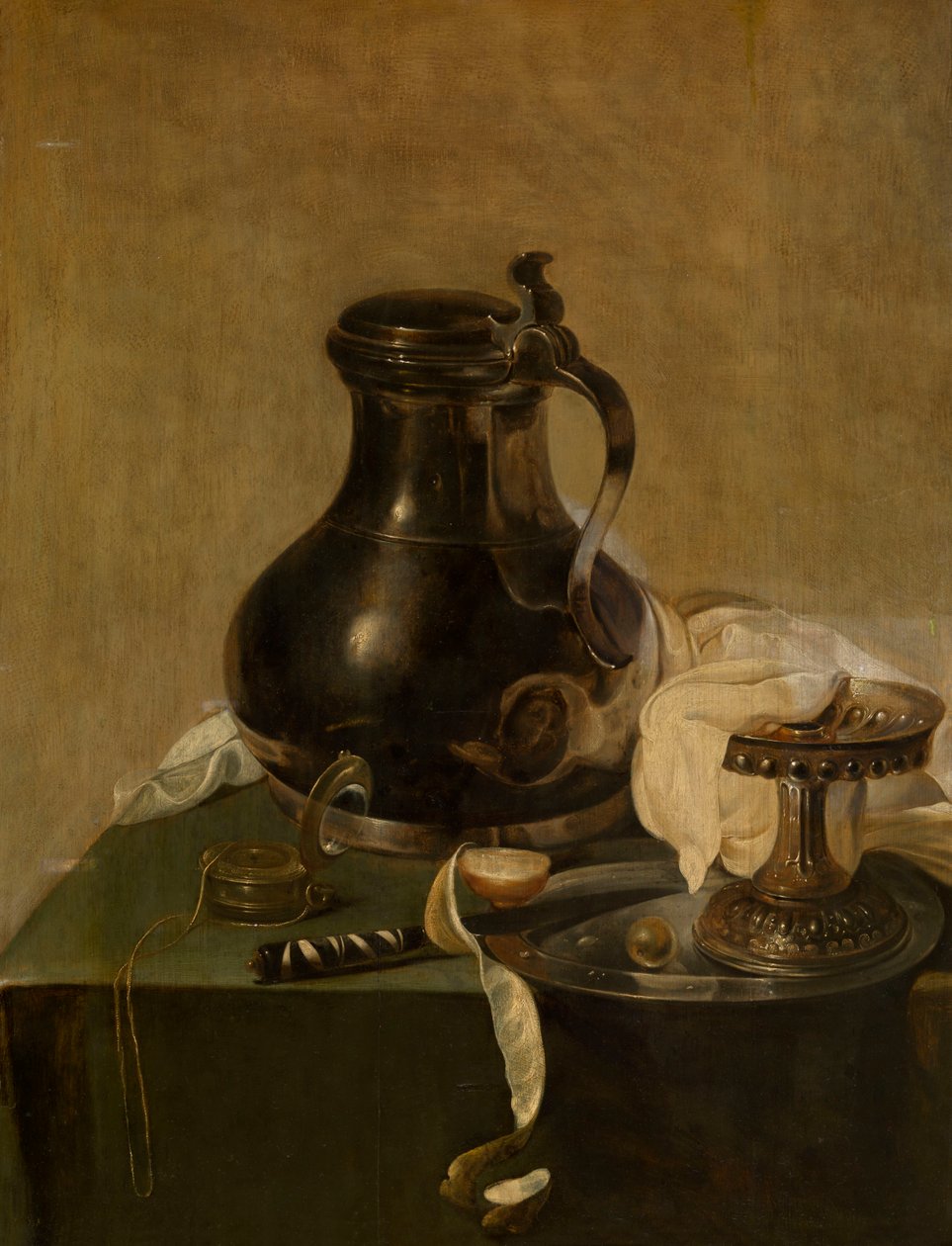 Stilleben mit Zinnkrug von Jan Jansz den Uyl