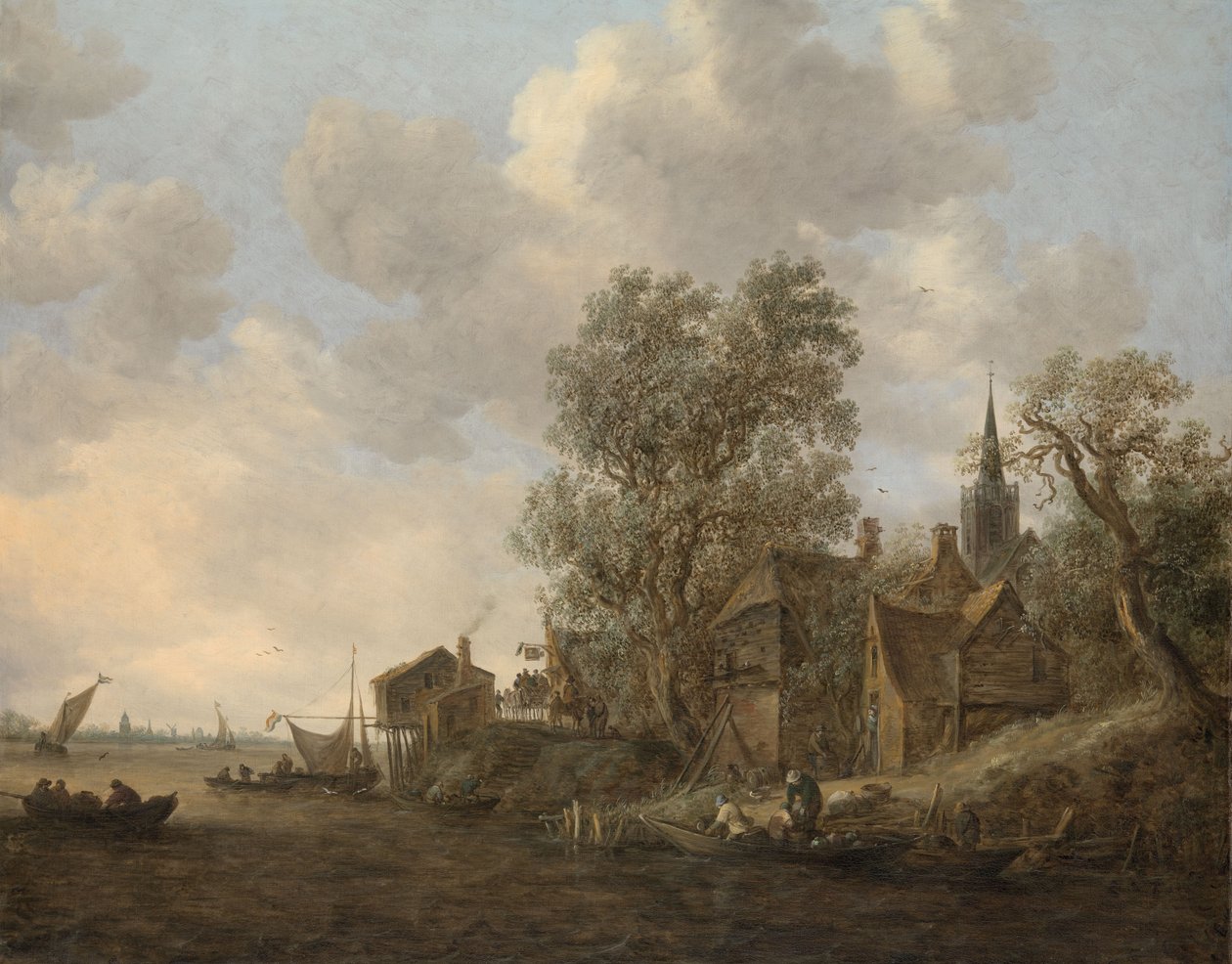 Ansicht einer Stadt an einem Fluss von Jan Josephsz van Goyen