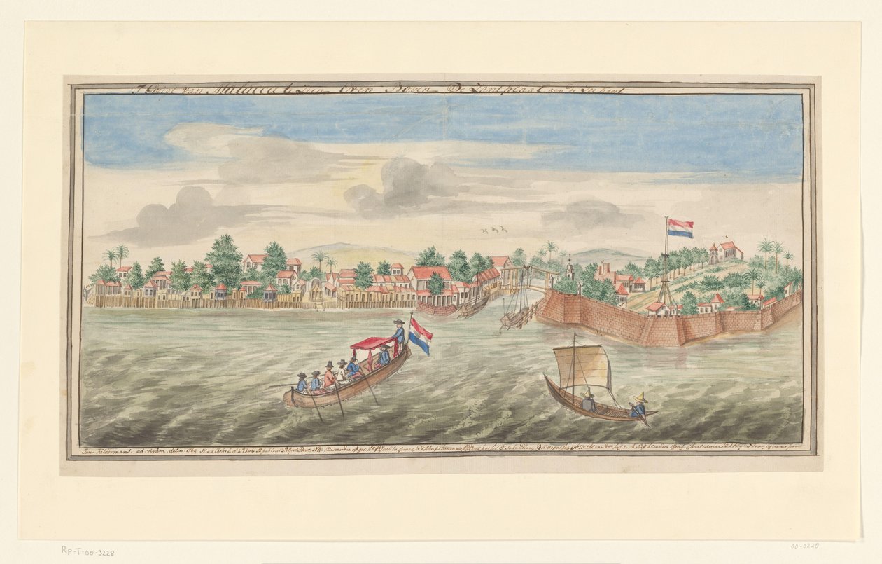 Ansicht von Malakka vom Meer aus von Jan Keldermans