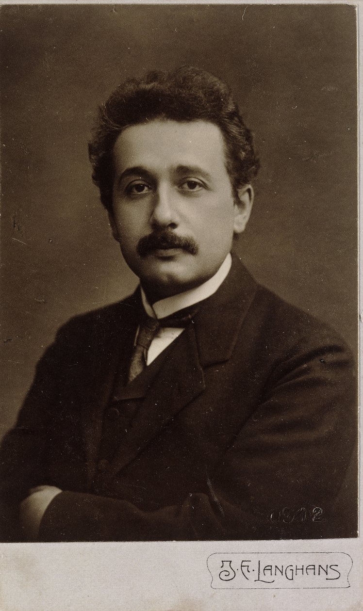 Carte-de-visite-Porträt von Albert Einstein, aufgenommen in Prag 1912, 1912 von Jan Langhans