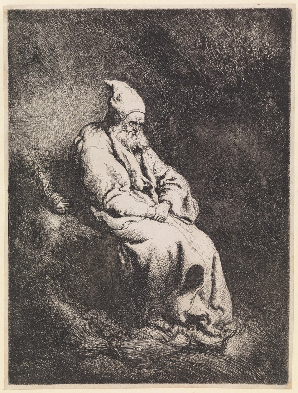 Einsiedler in einer Höhle von Jan Lievens