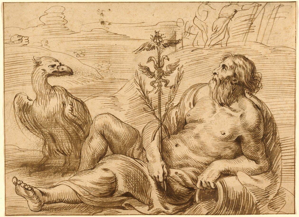 Flussgott mit einem Adler von Jan Lievens