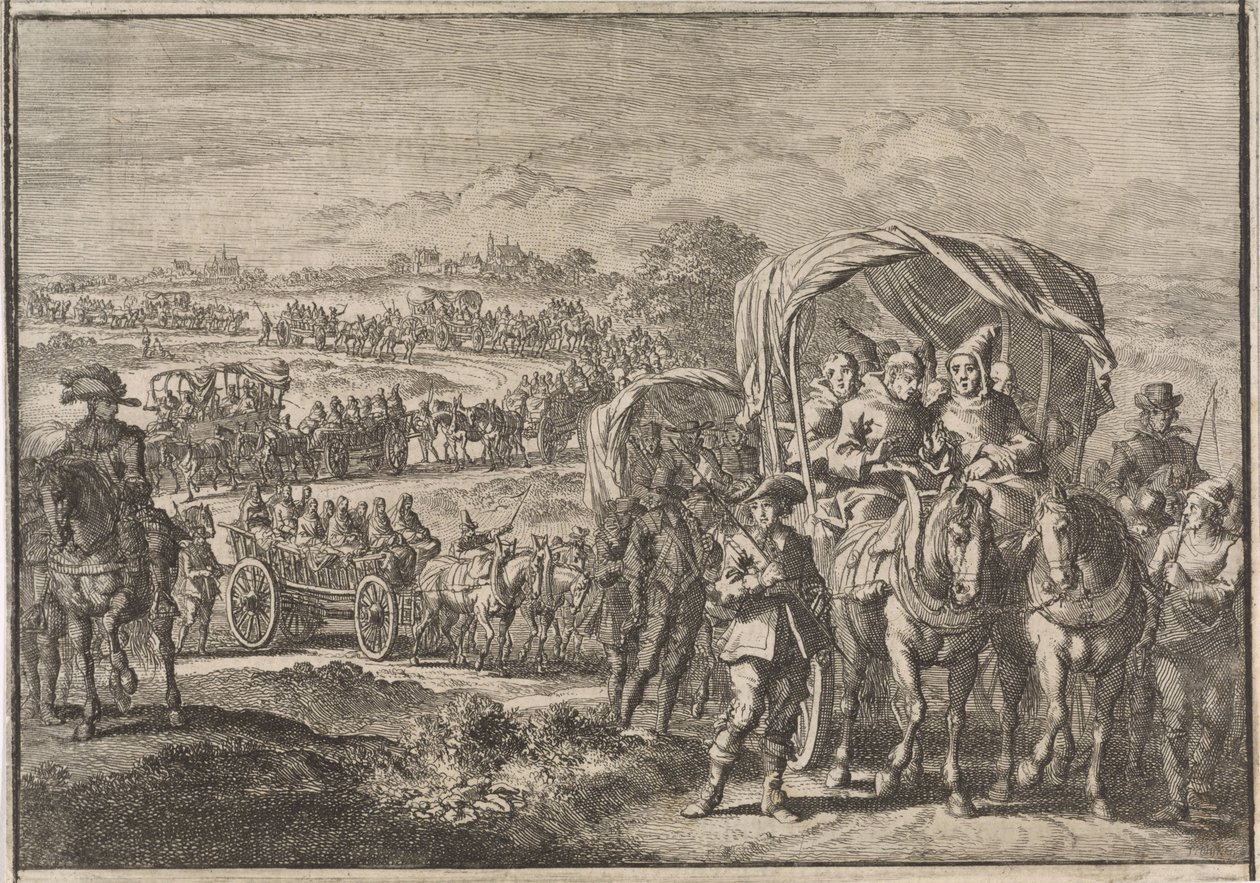 Mönche aus Nordbrabant fliehen nach Antwerpen, 1637 von Jan Luyken (attributed to)