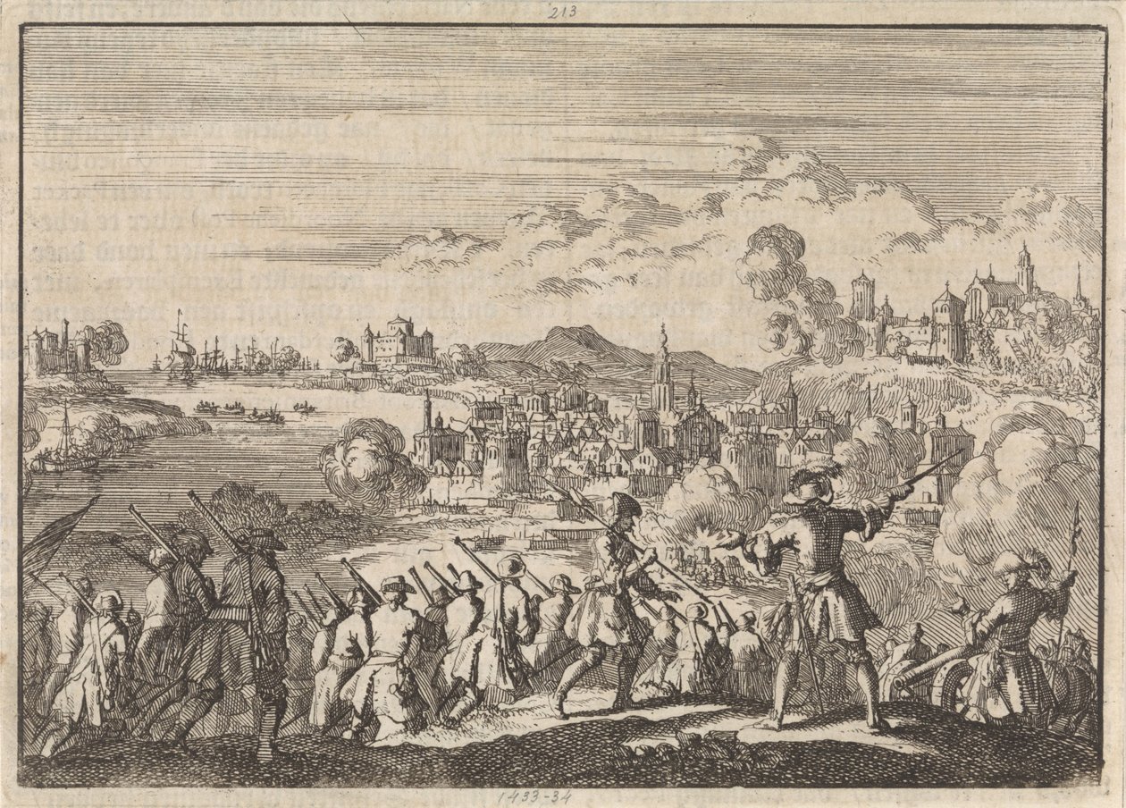 Franzosen erobern unter Pointis Cartagena in Südamerika, 1697 von Jan Luyken