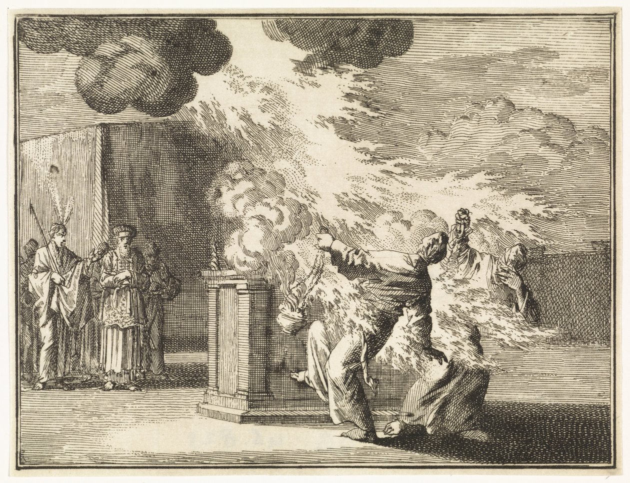 Nadab und Abihu von Flammen getötet von Jan Luyken