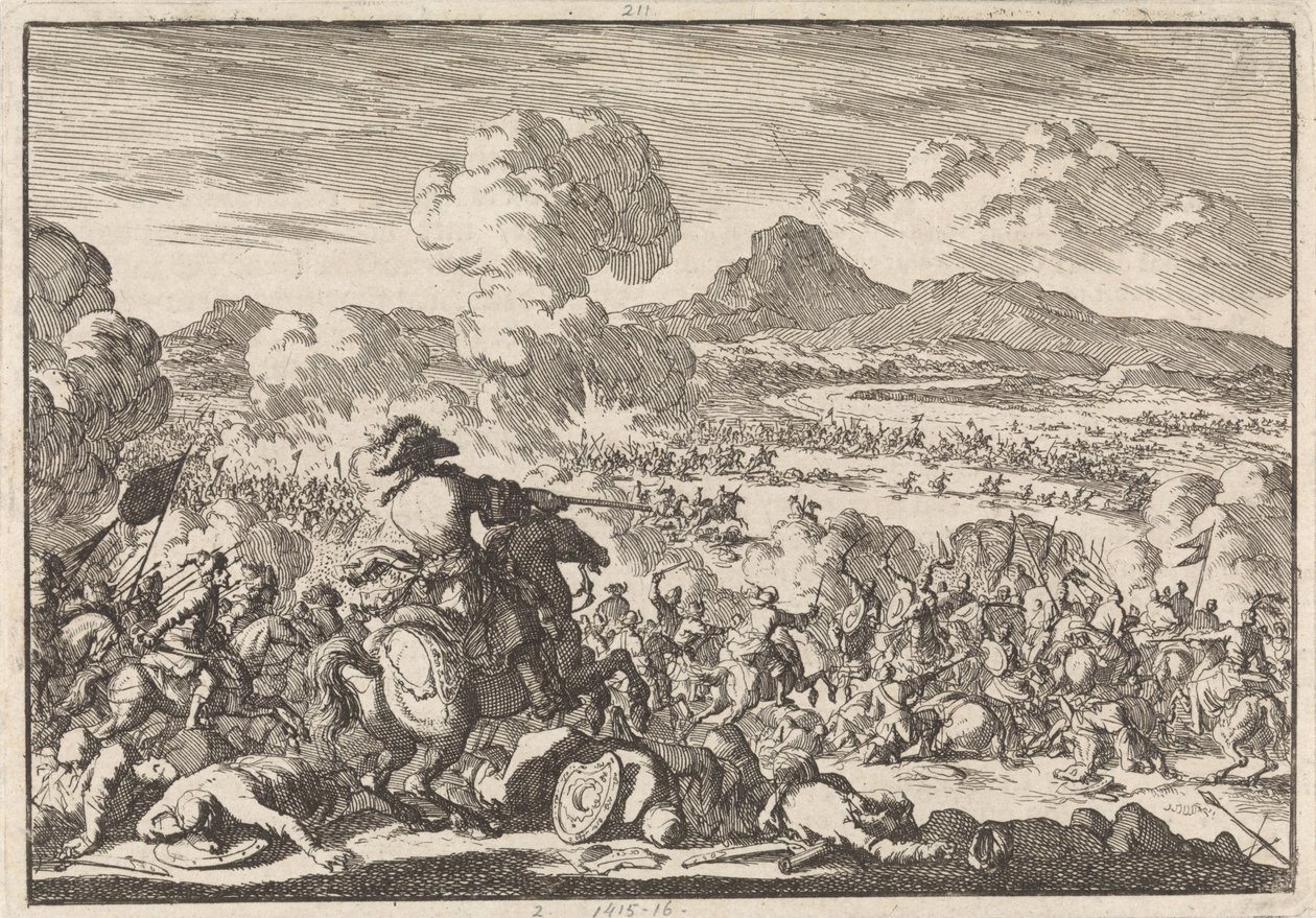 Sieg von Prinz Eugen über die Türken an der Theiß, 1697 von Jan Luyken