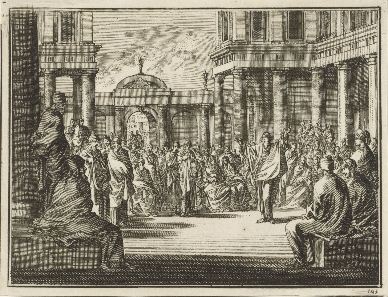 Paulus vor den Mitgliedern des Areopags in Athen von Jan Luyken