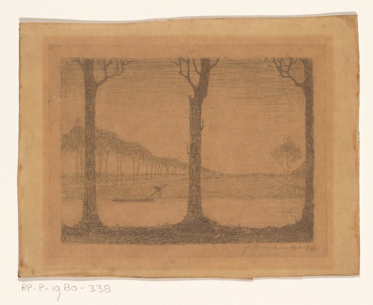 Bomen langs de vaart bij de Woudsterweg von Jan Mankes (signed by artist)
