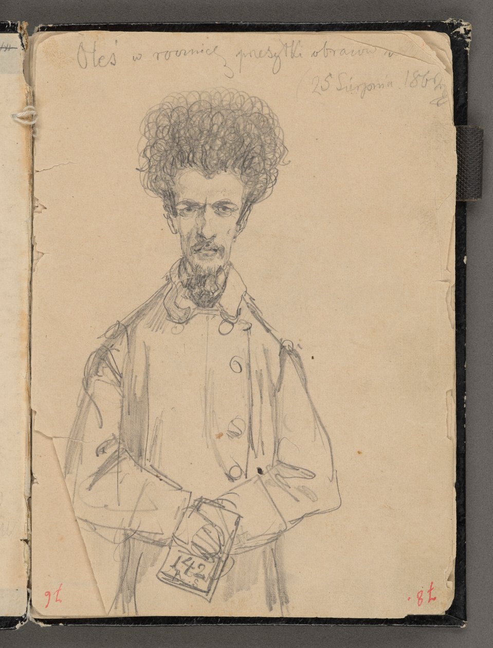 Skizzenbuch von Jan Matejko aus den Jahren 1861-1863. Einseitige Zeichnung. Rückseite: Aleksander Gryglewski (¾ Figur). von Jan Matejko
