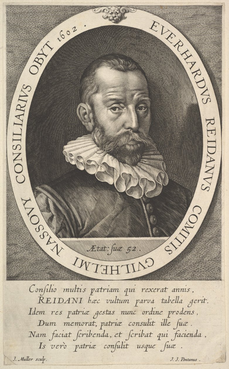 Porträt von Everhard van Reyd, Rat von Wilhelm, Prinz von Oranien, 1602 von Jan Muller