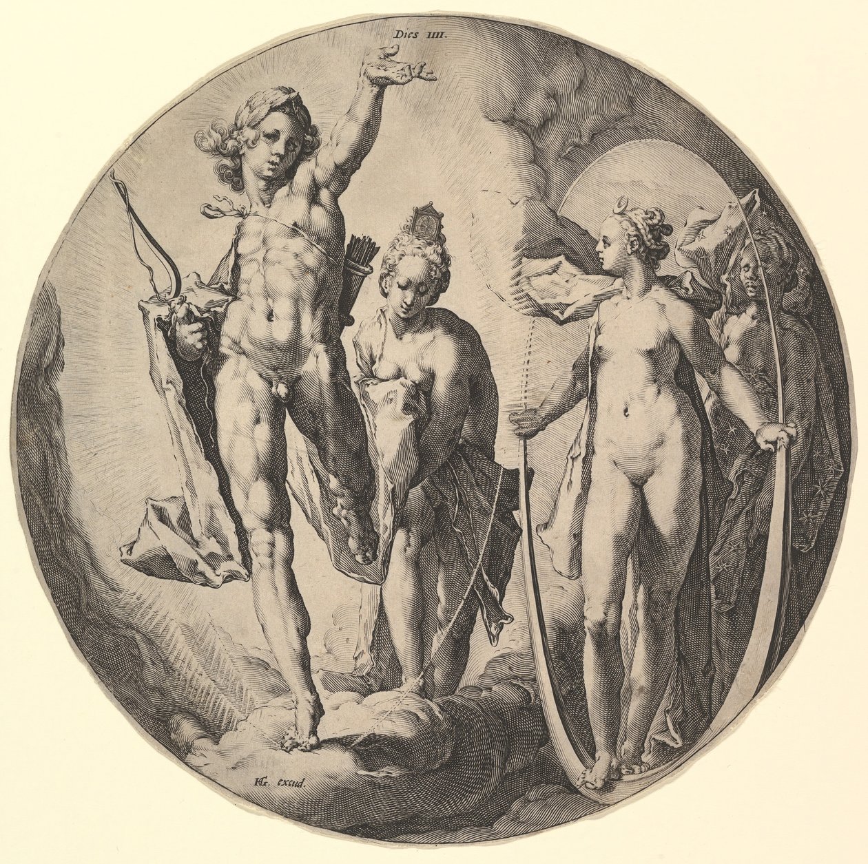Der vierte Tag stirbt IV, aus der Serie Die Schöpfung der Welt, ca. 1596 von Jan Muller