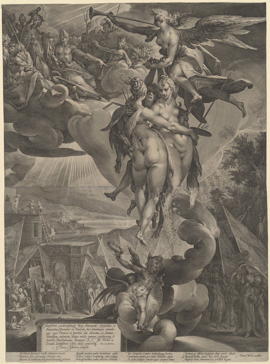 Die Apotheose der Künste von Jan Muller, after Bartholomaeus Spranger