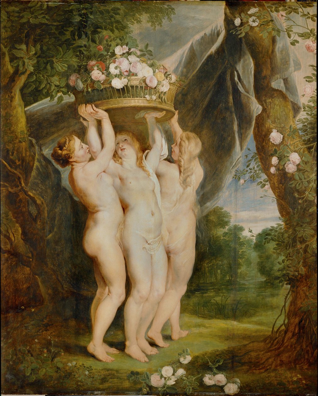 Die drei Grazien von Jan & Rubens P.P. (1577-1640) Brueghel