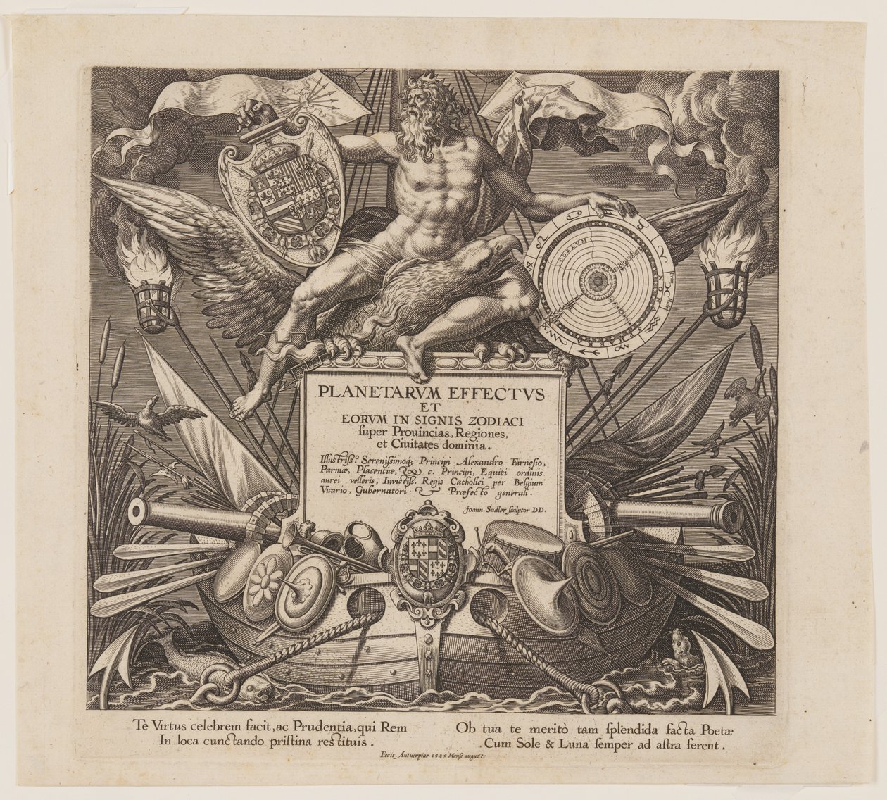 Titelseite, aus Die sieben Planeten von Jan Sadeler I