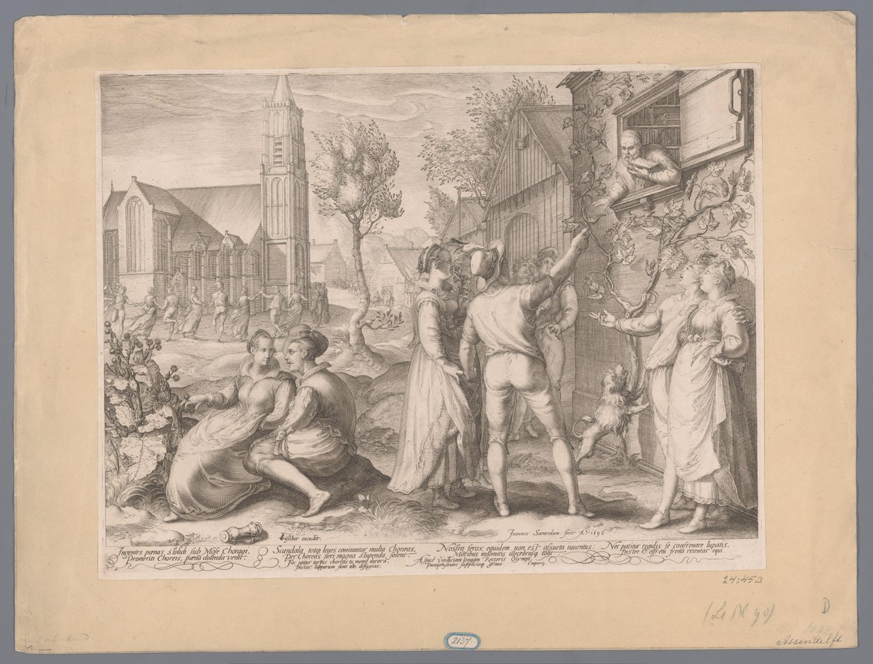 Junge Paare, die Spaß haben und tanzen, 1596 von Jan Saenredam