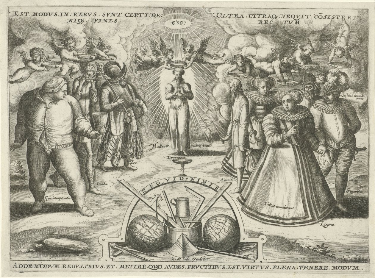 Mäßigkeit mit personifizierten Sünden von Jan Snellinck (I) (attributed to)
