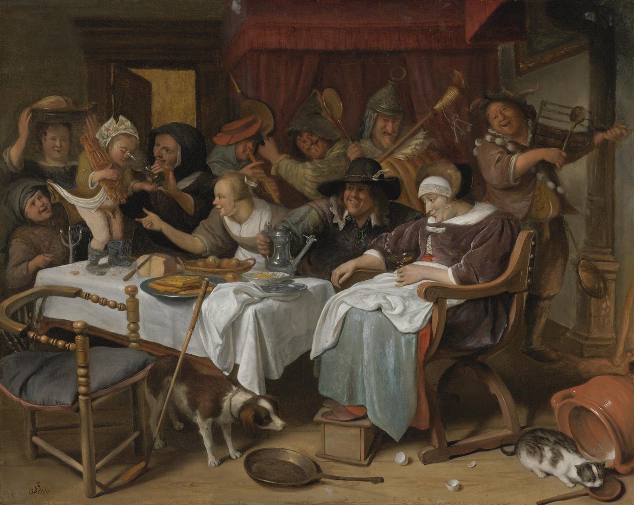Zwölfte Nacht: Der König trinkt von Jan Steen