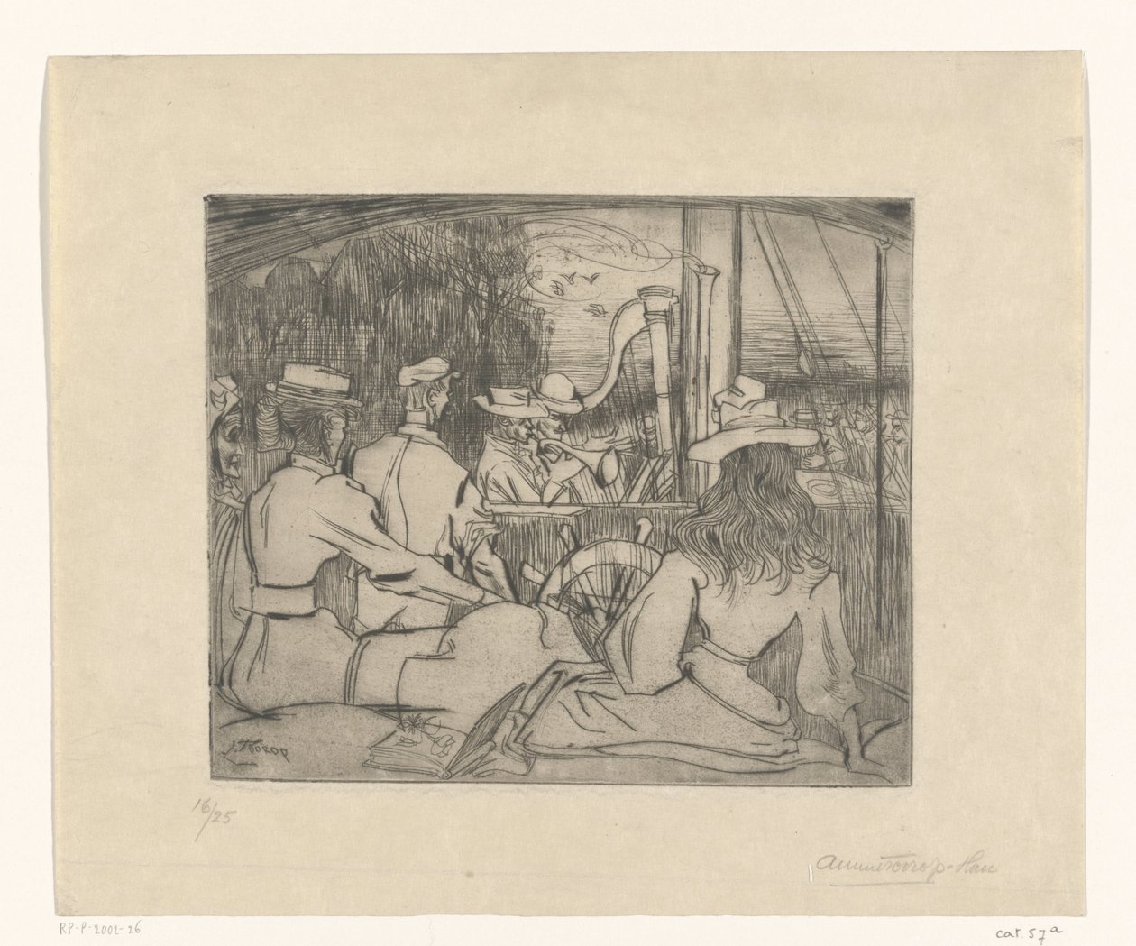 Musiker spielen auf dem Deck eines Schiffes von Jan Toorop