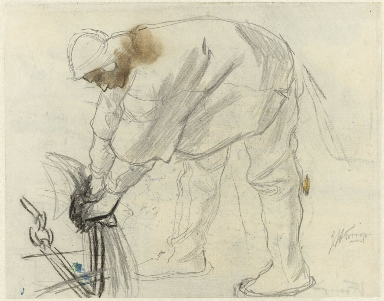 Studie eines Seemanns mit einem Anker von Jan Toorop