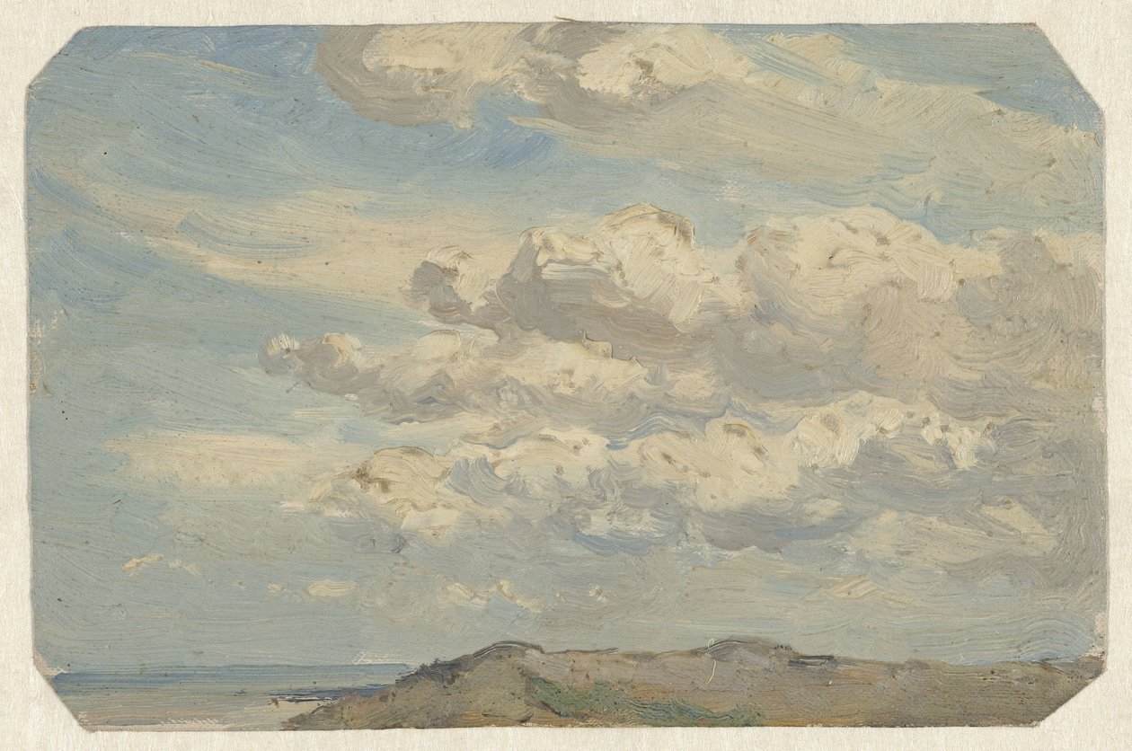 Dünenkuppe mit links dem Meer von Jan Willem van Borselen