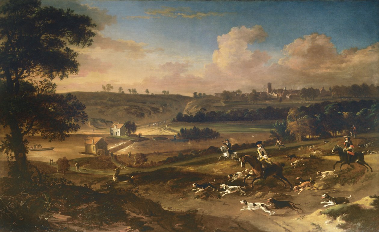 Hirschjagd in Sprotborough von Jan Wyck