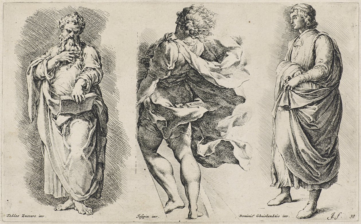 Drei unbetitelte Figuren nach drei italienischen Künstlern von Jan de Bisschop