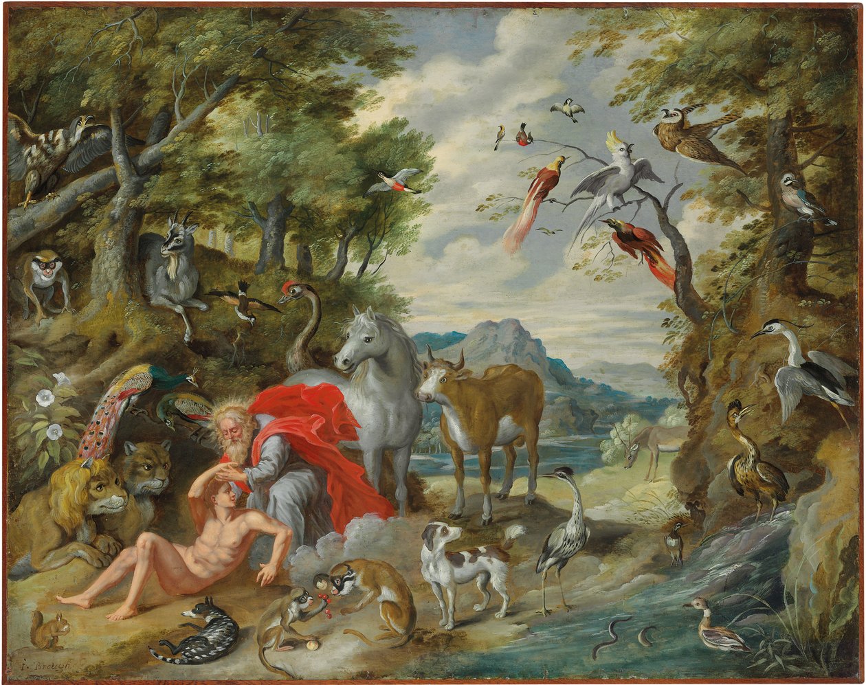 Die Erschaffung Adams, aus Die Geschichte von Adam und Eva von Jan Brueghel the Younger
