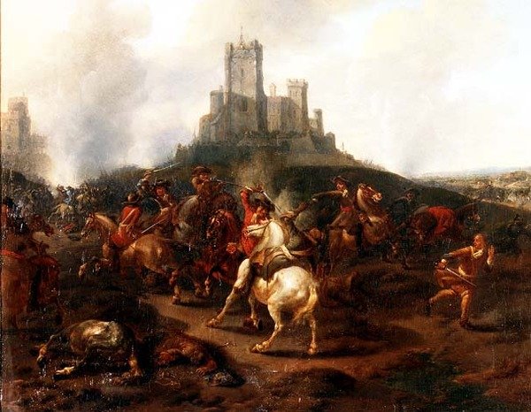 Kavalleriegefecht vor einer Festung von Jan van (attr. to) Huchtenburgh