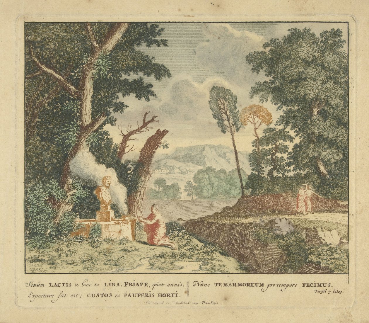 Eine Frau bringt ein Opfer an Priapus von Jan van Call (I)