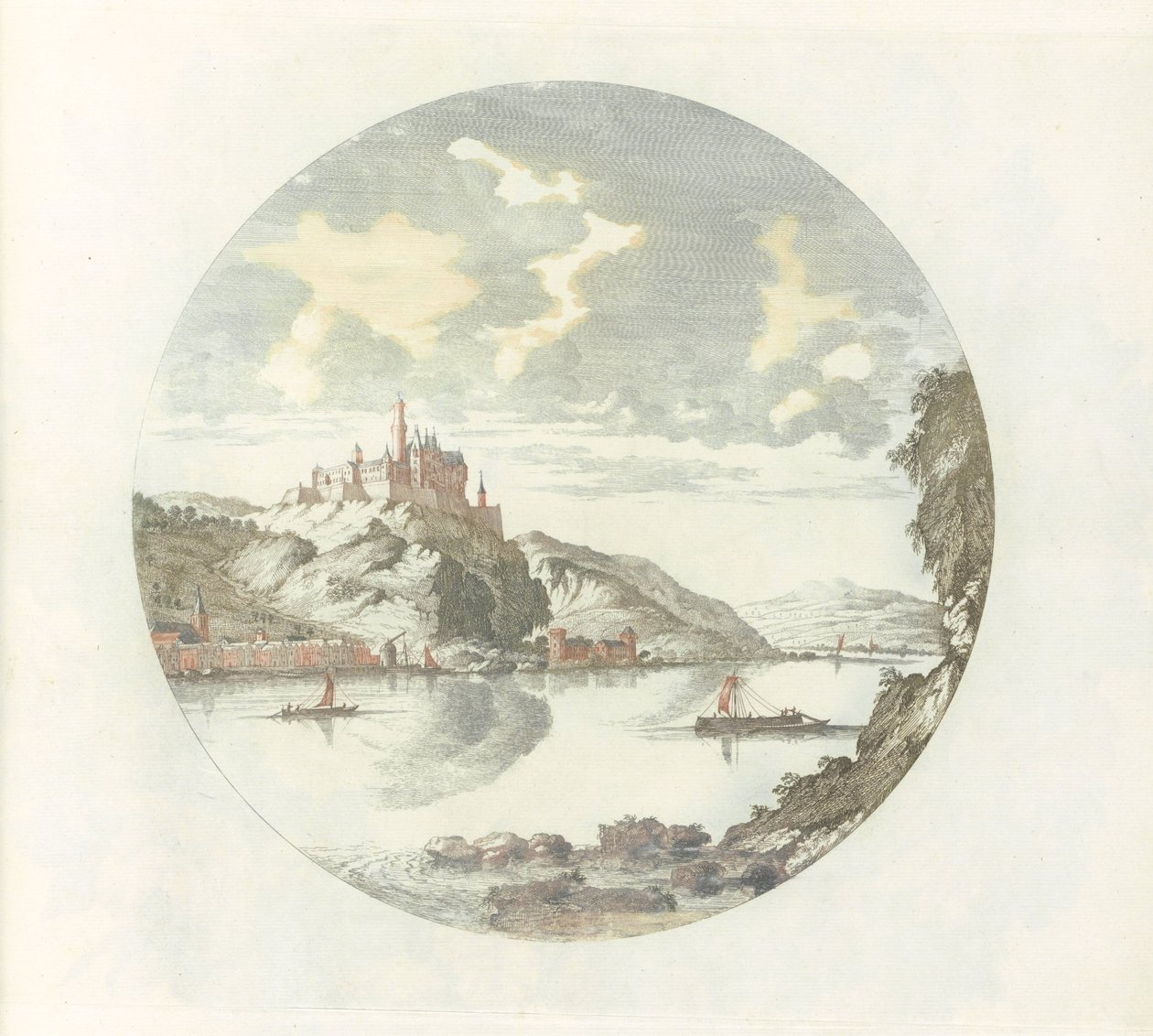 Ansicht von Schloss Rheinfels am Rhein von Jan van Call (I)