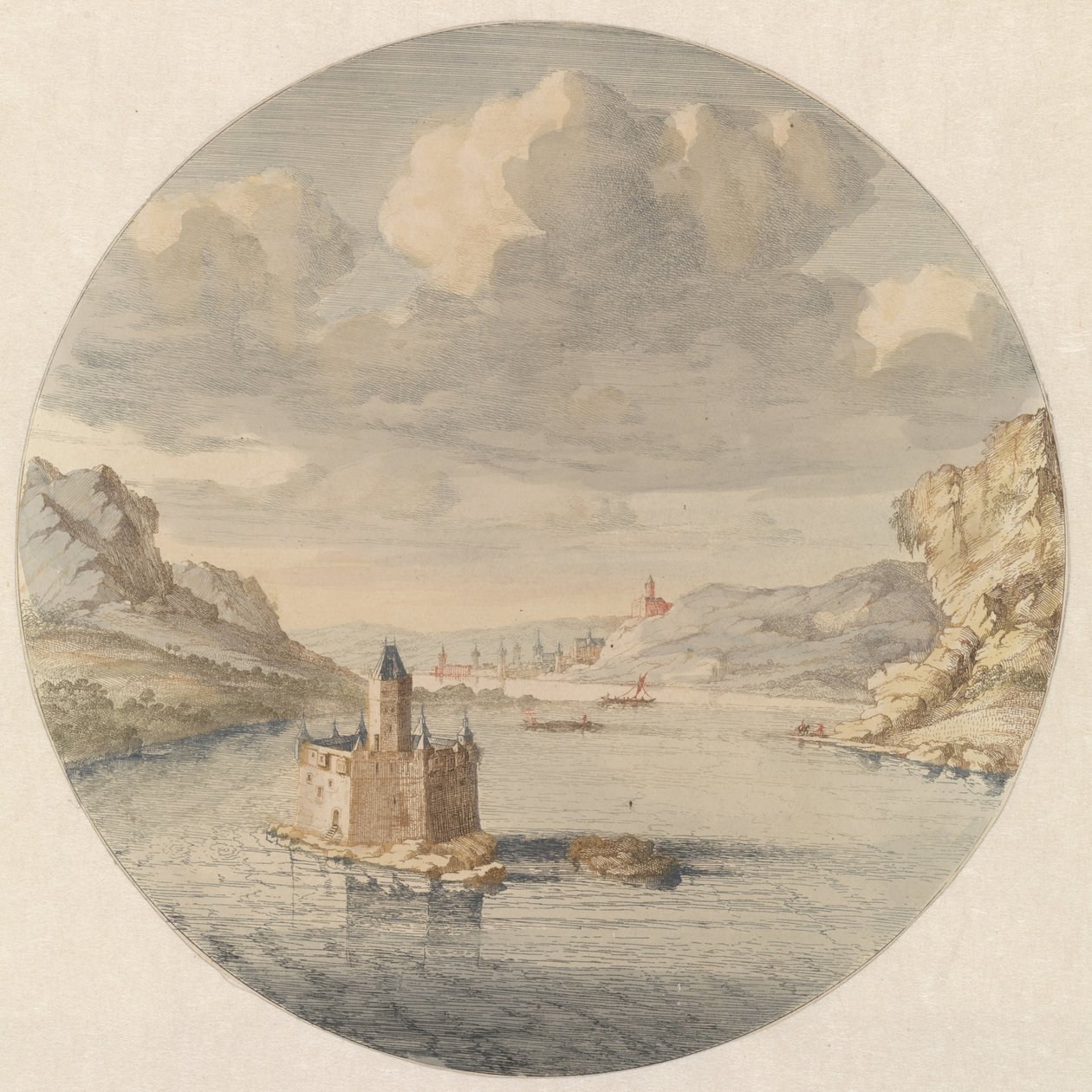 Ansicht der Burg Pfalzgrafenstein bei Kaub von Jan van Call (I)
