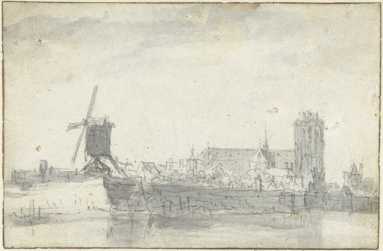 Ansicht von Dordrecht vom Wasser aus von Jan van Goyen (possibly)