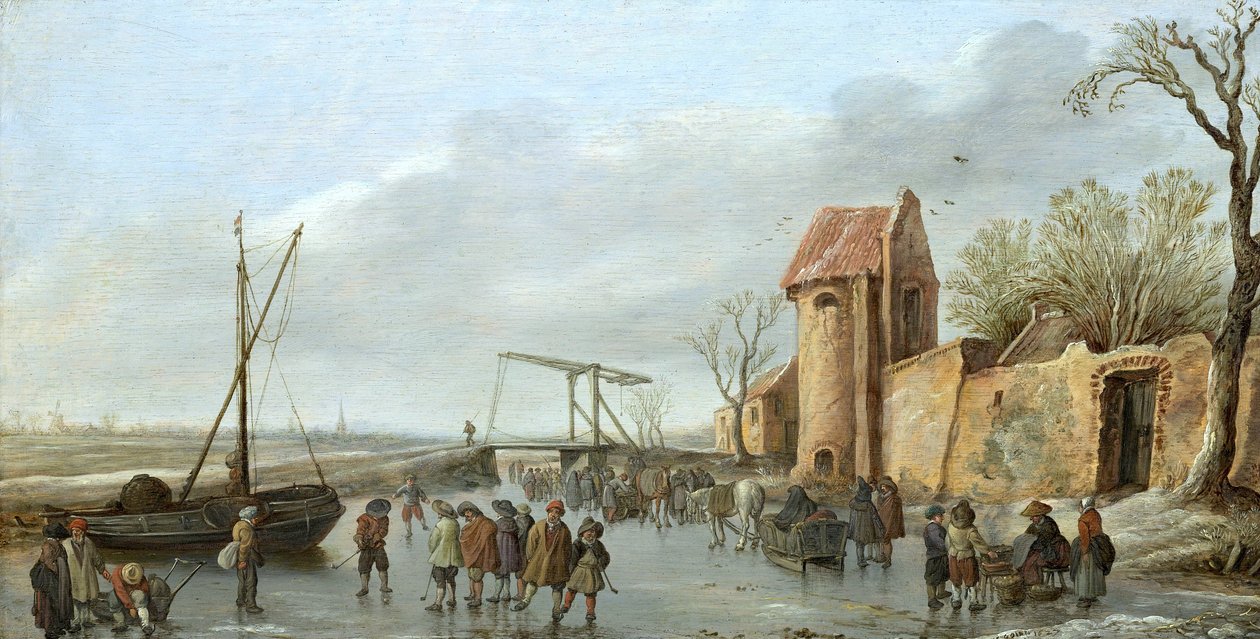 Eine Szene auf dem Eis von Jan van Goyen