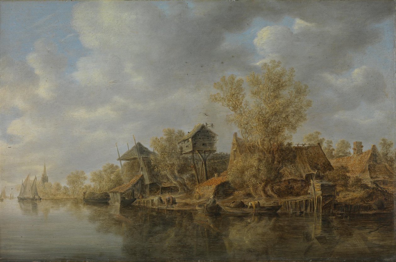 Bauernhöfe am Fluss von Jan van Goyen